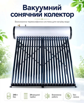 Солнечный коллектор всесезонный вакуумный водонагреватель солнечный на трубках гелиосистема бак накопительный горячей воды