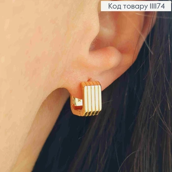 Серьги кольца "Квадратные", ширина 0,6см, длина 1см, Xuping 18К.