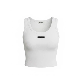 Жіноча майка-топ Miu Miu Anagram біла розмір L (MM24001.6L)