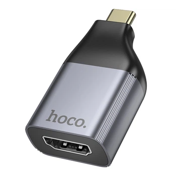Переходник Hoco adapter UA33 Type-C to HDTV 4K (Ultra HD) с частотой до 30Hz Metal Grey