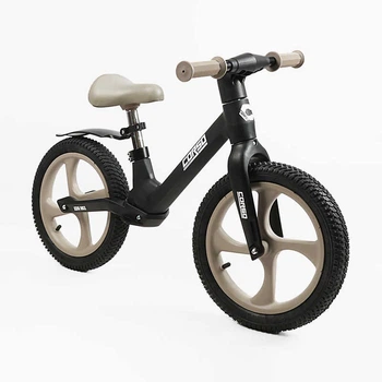 Детский беговел Corso Kids Bike 14" с нейлоновой рамой и надувными колесами матовый черный S-77598