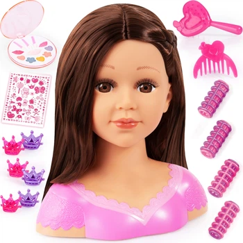 Głowa do stylizacji i makijażu Bayer Charlene Super Model Brunette Make Up z akcesoriami 27 cm (4003336406238)