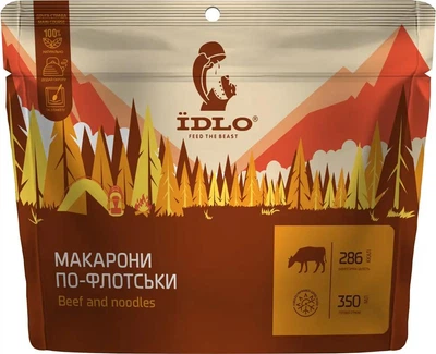 Готовое блюдо ЇDLO Макароны по-флотски 100% натуральная сушеная без консервантов и ГМО 90 г