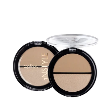 Бронзатор і хайлайтер для обличчя Instyle Contour & Highlighter TopFace PT262 №002 Блискучий Нюд+Матова Караме