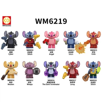 Набір фігурок Стіч і Ангел: Експерименти 626 (10 шт) / Lilo & Stitch: Stitch and Angel minifigures