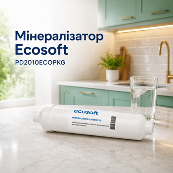 Фільтр насичення води мінералами Ecosoft, лінійний мінералізатор для побутового осмосу