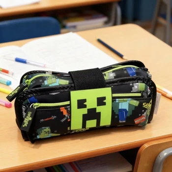 Пенал Smiggle Minecraft оригінал (Кріпер) подвійний розкладний