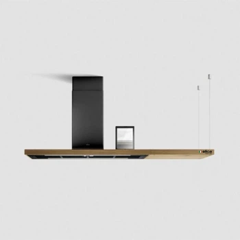 Потолочная островная вытяжка Elica BIO ISLAND BLRO/A/120X53 ROVERE Черный / Натуральный дуб