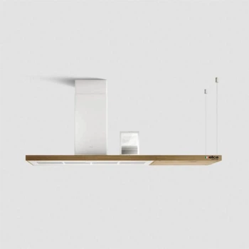 Потолочная островная вытяжка Elica BIO ISLAND WH/A/120X53 ROVERE Белый / Натуральный дуб
