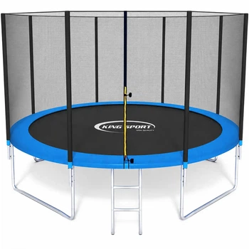 Батут King Sport 435 см 14 FT просторное и надежное игровое пространство для детей и взрослых - с лестницей, наружная сетка