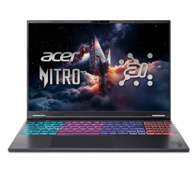Ноутбук Ноутбук ігровий Acer Nitro 16S AI AN16S-61 16" 180Гц Ryzen AI 9 365 16ГБ ОПЕРАТИВНОЇ ПАМ'ЯТІ 1ТБ Диск SSD RTX5070Ti DLSS4 Чорний Функції AI