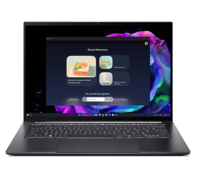 Ноутбук Ноутбук Acer Swift X 14 AI SFX14-61G OLED 14,5" Ryzen AI 7 350 32GB ОПЕРАТИВНОЇ ПАМ'ЯТІ 1TB Диск SSD RTX5060 DLSS4 Win11 Сірий Функції AI