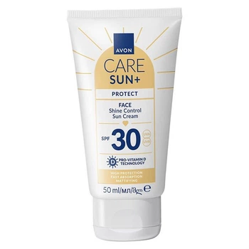 AVON CARE SUN+ SHINE CONTROL SPF 30 Сонцезахисний матуючий крем для обличчя SPF30, 50 мл