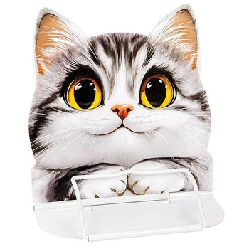 Подставка для книг металлическая "Котик 2" белая