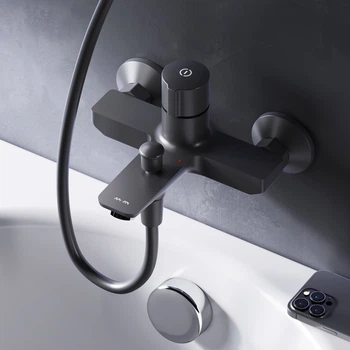 Змішувач для ванни та душу TouchReel AM.PM X-Joy, чорний F85A10522