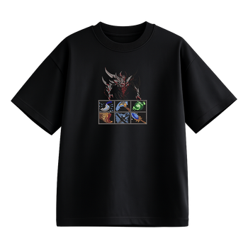Футболка с вышивкой унисекс черный XL-3XL размер Dota 2 Item Shadow