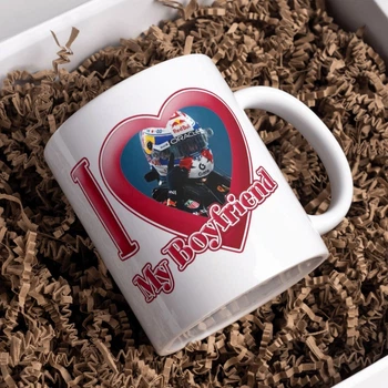 Чашка черная хамелеон с блестками матовая Формула 1 Макс Ферстаппен Max Verstappen F1 330 мл (ФО00377)