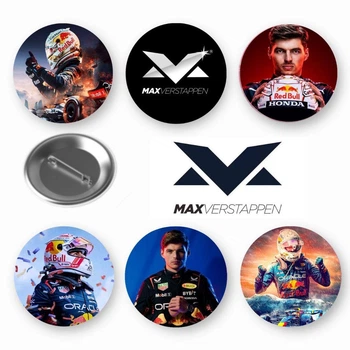 Набор закатный значков Формула 1 Макс Ферстаппен Max Verstappen F1 6 шт (ЗН10130)