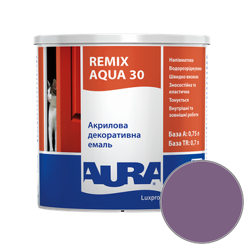 Емаль акрилова Aura Luxpro Remix Aqua 30 RAL 4001 (лавандовий) напівматова TR 0.7 л