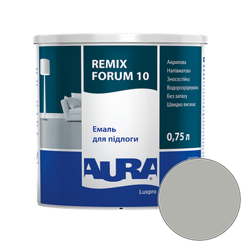 Емаль акрилова для підлоги Aura Luxpro Remix Forum 10 RAL 7038 (агатовий сірий) напівматова 0.75 л