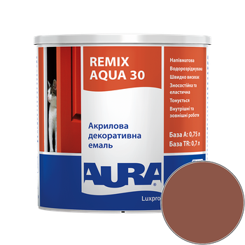 Емаль акрилова Aura Luxpro Remix Aqua 30 RAL 8004 (мідно-коричневий) напівматова TR 0.7 л
