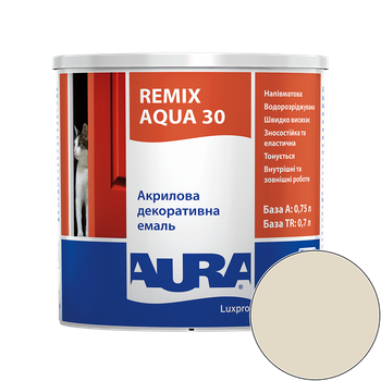 Емаль акрилова Aura Luxpro Remix Aqua 30 RAL 1013 (айворі) напівматова 0.75 л