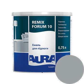Емаль акрилова для підлоги Aura Luxpro Remix Forum 10 RAL 7040 (сірий віконний) напівматова 0.75 л