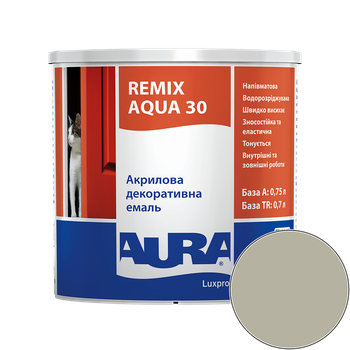 Емаль акрилова Aura Luxpro Remix Aqua 30 RAL 7032 (грейж) напівматова 0.75 л
