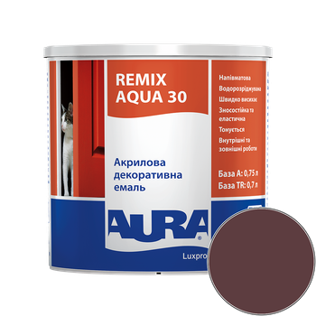 Емаль акрилова Aura Luxpro Remix Aqua 30 RAL 3005 (бордо) напівматова TR 0.7 л