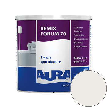 Емаль акрилова для підлоги Aura Luxpro Remix Forum 70 RAL 9010 (білий) глянцева 0.75 л