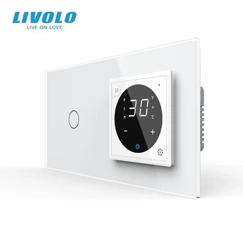 Умний терморегулятор LIVOLO програмований електронний білий скляна рамка 157х86 мм