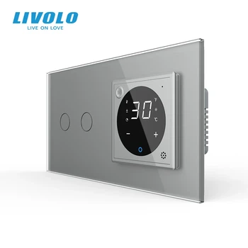 Умный терморегулятор LIVOLO программируемый серый закаленное стекло с управлением с телефона
