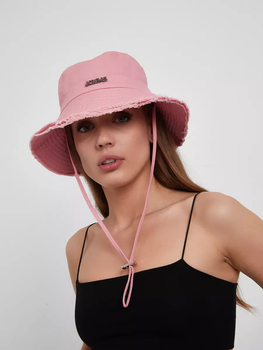 Панама Jacquemus нежно-розового цвета на объем головы 54-58 см, повседневная розовая панама с шейным шнурком