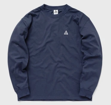 Чоловічий бавовняний лонгслів ACG Dri-FIT FQ3738-437 синього кольору вільний оверсайз Розмір XS