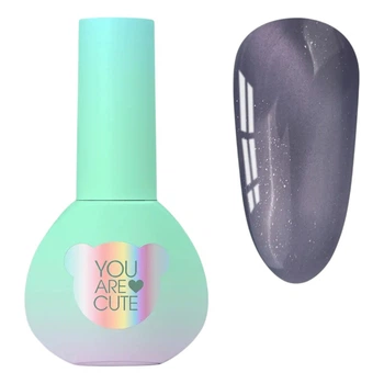 Гель-лак котяче око YOU ARE CUTE Color Seoul Cat Eye №8, графіто-фіолетовий, 5 мл