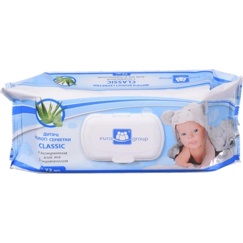 Серветки вологі для дітей Єврогруп Classic 72 шт