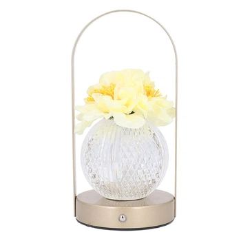Настольная лампа LED ночник Lesko Rose Crystal KNXSTD01 Yellow светильник в виде букета роз