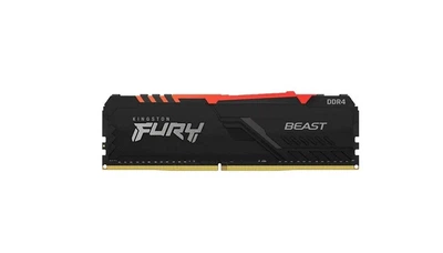 Оперативная память 16Gb DDR4, 2666 MHz, Kingston HyperX FURY RGB, Black, 16-18-18, 1.2V, с радиатором (HX426C16FB4A/16)