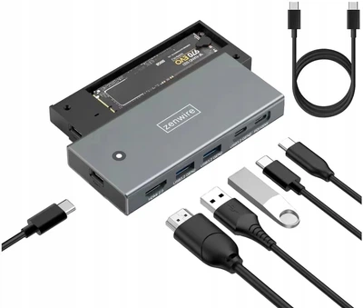 Zewnętrzna kieszeń Zenwire HUB USB-C MC501 7w1 do SSD M.2 NVMe i SATA do 10 Gb/s / 8 TB (5904507529505)