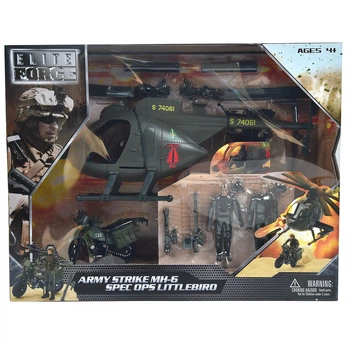 Игровой набор ELITE FORCE многоцелевой вертолет MH-6 с мотоциклом и фигурками 10 см
