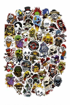 Набор наклеек Skull Pirates Черепа 50 шт. ⬩ наклейки для ноутбука, телефона и чемодана