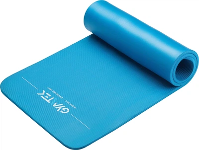Mata do ćwiczeń jogi szeroka Gymtek NBR 1.5 cm Niebieska (5907766660217)