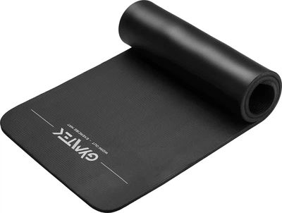 Широкий килимок для йоги та фітнесу Gymtek NBR 1.5 см Чорний (5907766660200)