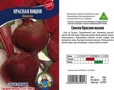 Насіння Буряк Красная вишня 10г