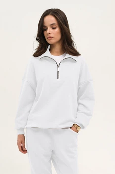 Свитшот женский оверсайз на молнии White 4XL