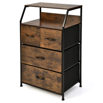 Високий комод з 4 шухлядами, 60×39×96 см, рустикальний коричневий