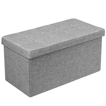 Пуф складная конструкция с сиденьем 80×38×38 см серый