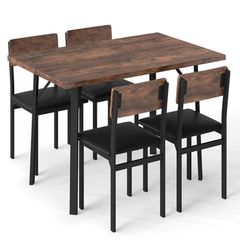 Стул 110×75,5×70 см рустикальный коричневый; черный