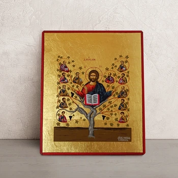 Писаная икона Иисус Христос Лоза Истинная (Виноградная лоза) 15×19 см