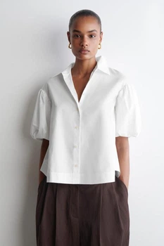 Сорочка жіноча COS puff-sleeve cotton shirt 1309660001 Eur 34 Білий